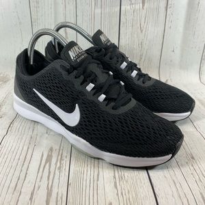 Nike Zoom Fit Sneakers Running Training Shoes Women’s size 8 Black/White lace up